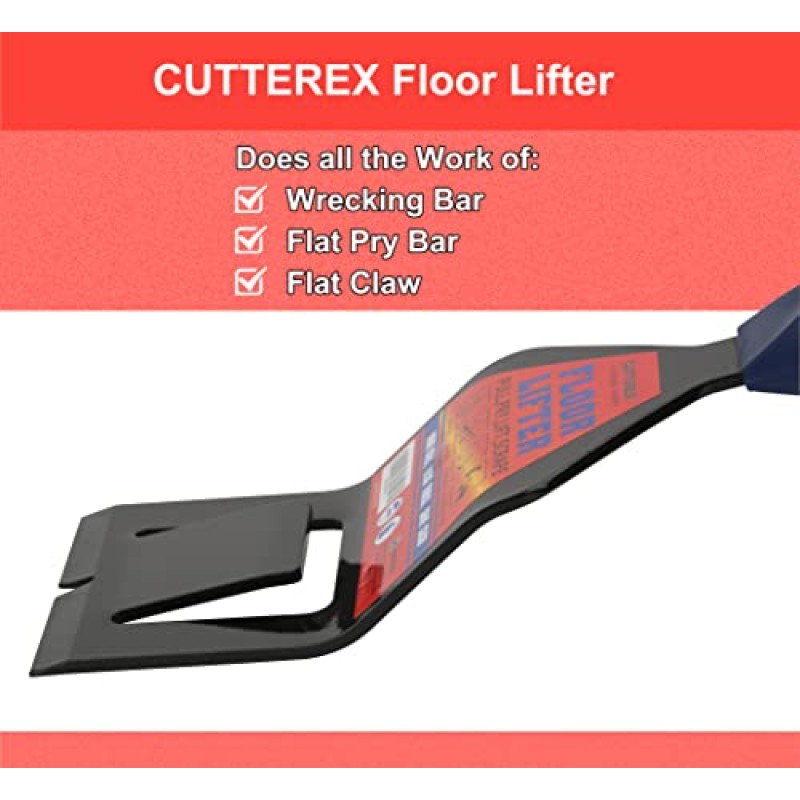 CUTTEREX 바닥 리프터, 타일 제거 도구, 상업용 작업용 제거 멀티 도구, 몰딩, 베이스보드, 스커트 보드, 사이딩 및 바닥재 제거, 리모델링