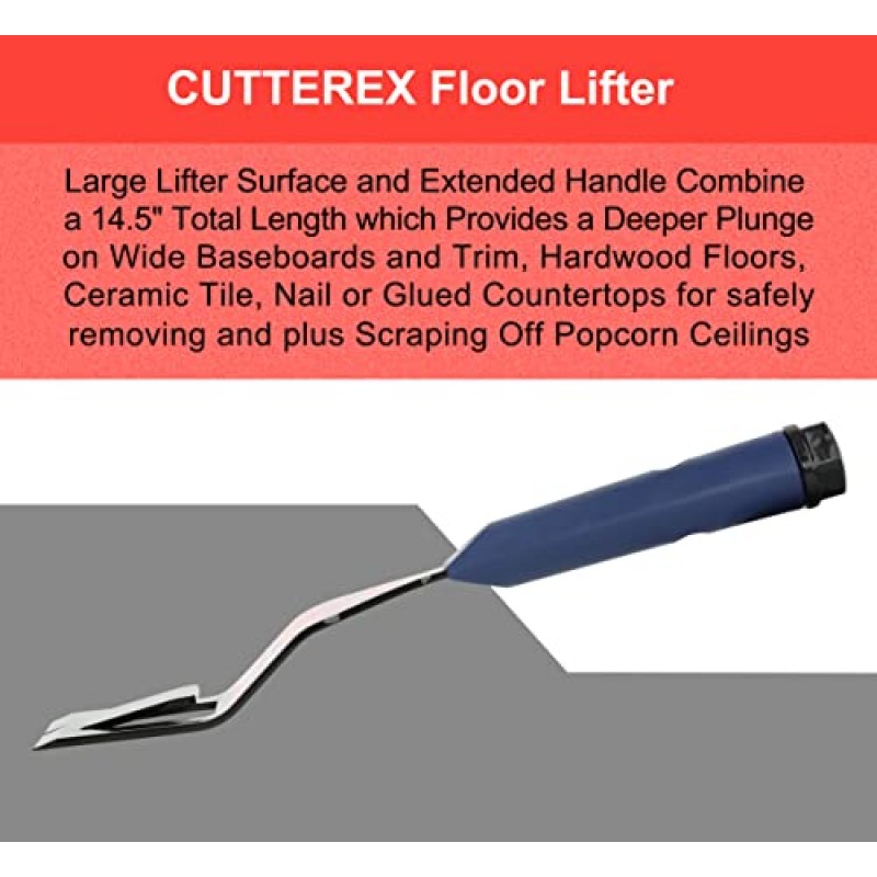 CUTTEREX 바닥 리프터, 타일 제거 도구, 상업용 작업용 제거 멀티 도구, 몰딩, 베이스보드, 스커트 보드, 사이딩 및 바닥재 제거, 리모델링