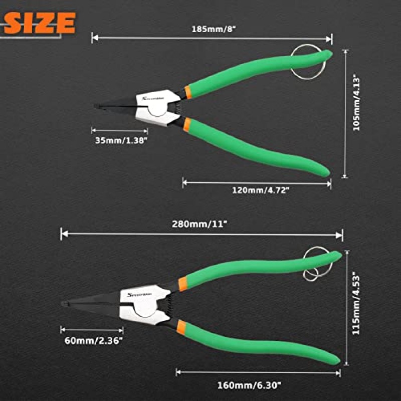 SPEEDWOX 2 Pcs 특수 앵글 팁 잠금 링 플라이어 세트 고정 링 기어 쉬프트 잠금 링 설치 제거용 플라이어 잠금 링 설치 제거용 스프링 장착 스냅 링 플라이어