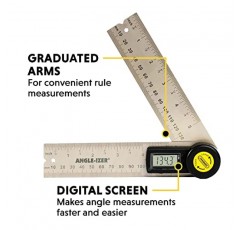 일반 도구 디지털 각도 측정기 눈금자 #822 - 대형 LCD 디스플레이가 있는 5