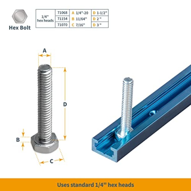 POWERTEC 71861 36인치 x4 범용 T 트랙, 100개 나무 나사 포함, 사전 천공된 장착 구멍이 있는 이중 절단 프로파일 T 트랙