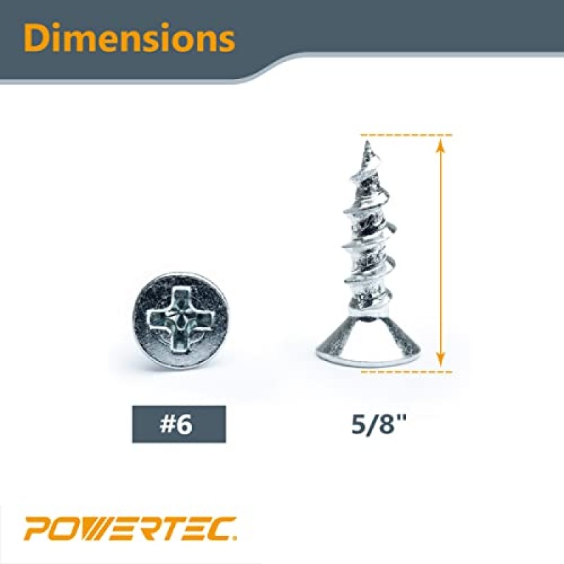 POWERTEC 71861 36인치 x4 범용 T 트랙, 100개 나무 나사 포함, 사전 천공된 장착 구멍이 있는 이중 절단 프로파일 T 트랙