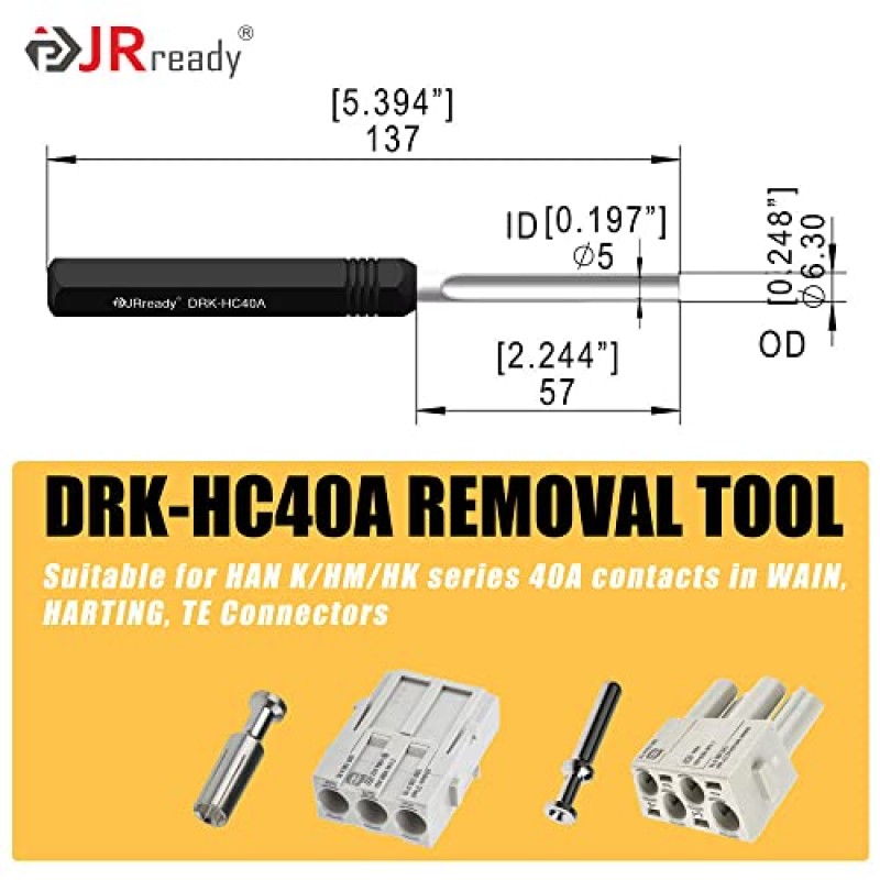 JRready ST5227 추출기 도구 키트 솔리드 접점 추출 도구 제거 TE/AMP/HARTING D SUB 시리즈 HAN 시리즈 헤비 듀티 커넥터 터미널