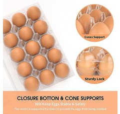 계란 상자 저렴한 대량 48팩, 닭고기 계란용 플라스틱 계란 상자 12개, 신선한 계란 보관, 공유, 판매를 위한 재사용 가능한 계란 상자, 가정 목장 농장 시장용 투명 계란 상자-2x6 그리드