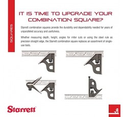 사각 헤드가 있는 Starrett 강철 콤비네이션 스퀘어 - 전문가 및 주택 개조에 적합 - 12