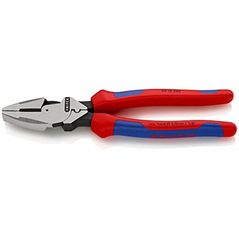 KNIPEX - 9K 00 80 05 US 도구 - 3피스 다중 구성 요소 코브라 세트(7, 10, 12)(9K008005US) 및 Knipex 09 12 240 피시 테이프 풀러 및 크림퍼가 포함된 9.5인치 초고 지렛대 라인맨 플라이어