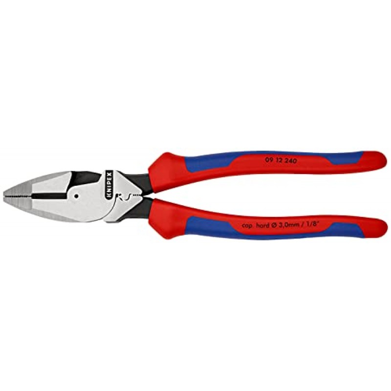 KNIPEX - 9K 00 80 05 US 도구 - 3피스 다중 구성 요소 코브라 세트(7, 10, 12)(9K008005US) 및 Knipex 09 12 240 피시 테이프 풀러 및 크림퍼가 포함된 9.5인치 초고 지렛대 라인맨 플라이어