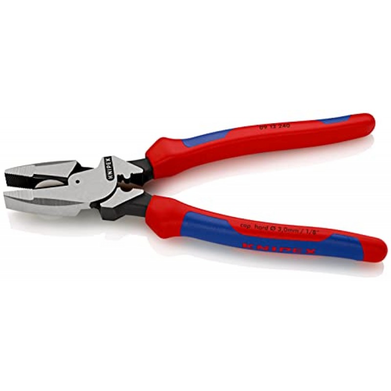 KNIPEX - 9K 00 80 05 US 도구 - 3피스 다중 구성 요소 코브라 세트(7, 10, 12)(9K008005US) 및 Knipex 09 12 240 피시 테이프 풀러 및 크림퍼가 포함된 9.5인치 초고 지렛대 라인맨 플라이어