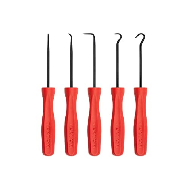 TEKTON 3/8인치 드라이브 6점 소켓 및 래칫 세트, 73피스(1/4-1인치, 6-24mm) SKT15311 및 픽 및 후크 세트(5피스) | 미국산 | PNH90101