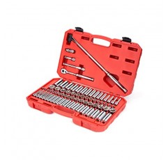 TEKTON 3/8인치 드라이브 6점 소켓 및 래칫 세트, 73피스(1/4-1인치, 6-24mm) SKT15311 및 픽 및 후크 세트(5피스) | 미국산 | PNH90101