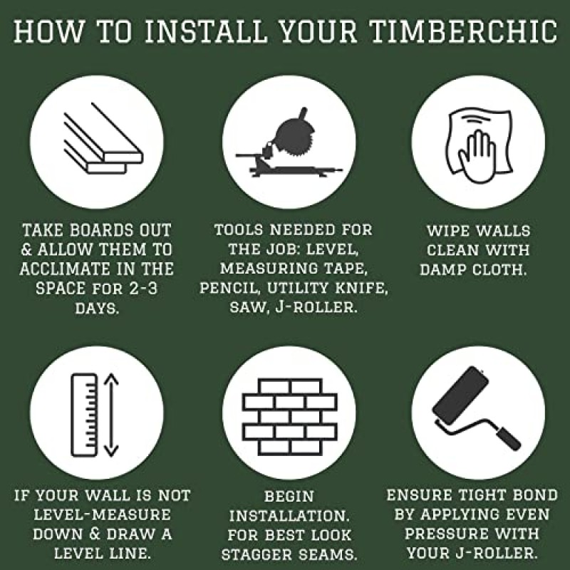Timberchic 소나무 나무 벽 판자 - DIY 액센트 벽 및 주택 개선을 위한 간단한 껍질 및 스틱 벽 덮개 응용 프로그램 - 프리미엄 현대식 벽 패널 - (4