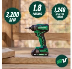 Metabo HPT 18V MultiVolt™ 서브컴팩트 드라이버 드릴/임팩트 무선 콤보 키트 | 높은 토크 | 브러시리스 모터 | 평생 도구 보증 | KC18DDXS