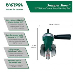 PacTool SS724 스내퍼 전단 프로 - 섬유 시멘트 보드용 절단 도구 - 전동 가위 전문 전동 공구 및 SA90338 게코 게이지 - LP 사이딩 마운팅 블록 도구