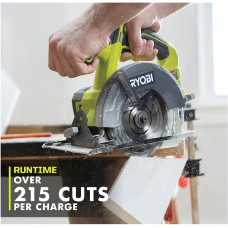 RYOBI ONE+ PCL1600K2 18V 무선 6개 도구 콤보 키트(1.5Ah 배터리, 4.0Ah 배터리 및 충전기 포함)