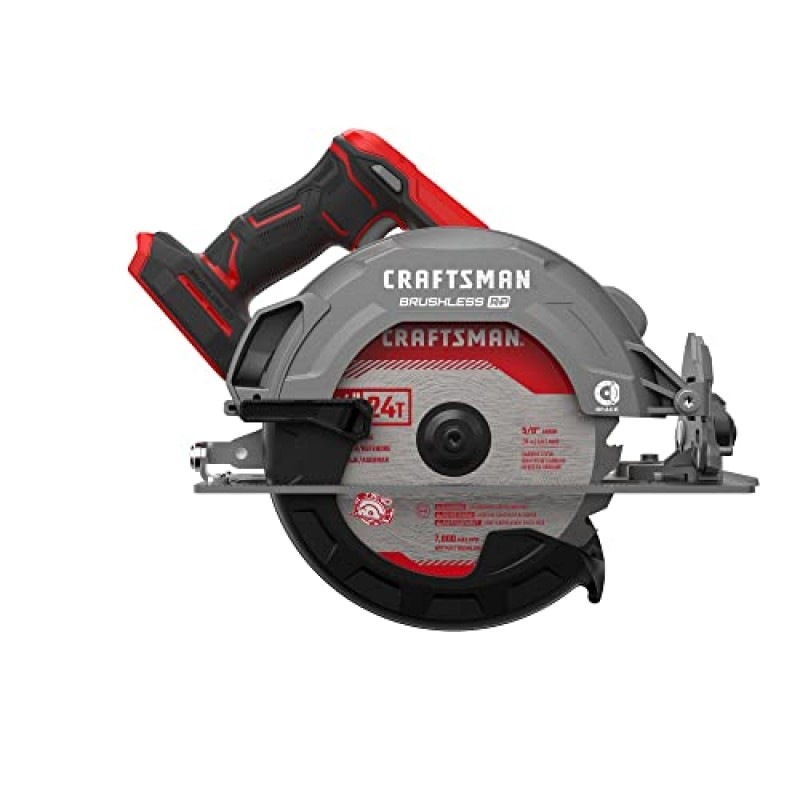 CRAFTSMAN V20 RP 무선 원형톱, 7-1/4인치, 단독 공구만(CMCS551B)