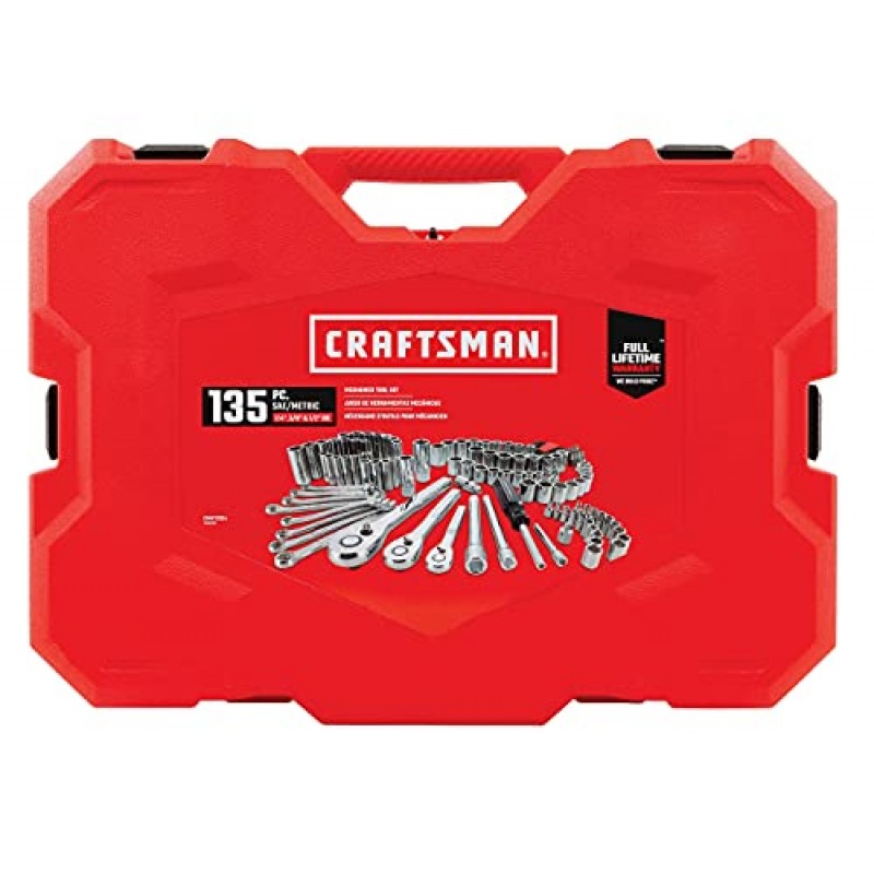 Craftsman Mechanics 도구 세트, SAE/미터법, 135개 및 드라이버 세트, 각종, 12개(CMMT12024 및 CMHT65044)