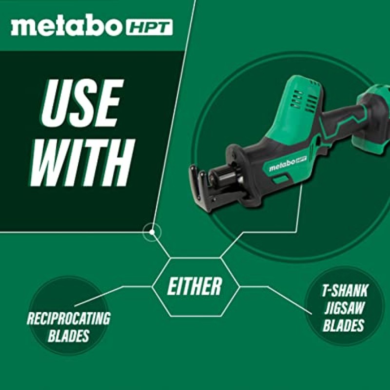 Metabo HPT 18V MultiVolt™ 무선 왕복톱 | 한 손으로 디자인 | 분당 3,200스트로크 | 왕복동 또는 직소 블레이드 허용 | 평생 도구 보증 | CR18DAQ4