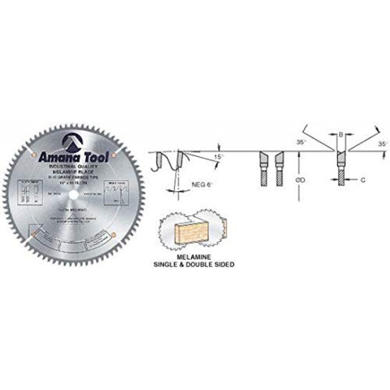 Amana Tool - MSB1080-30 카바이드 팁 양면 멜라민 10