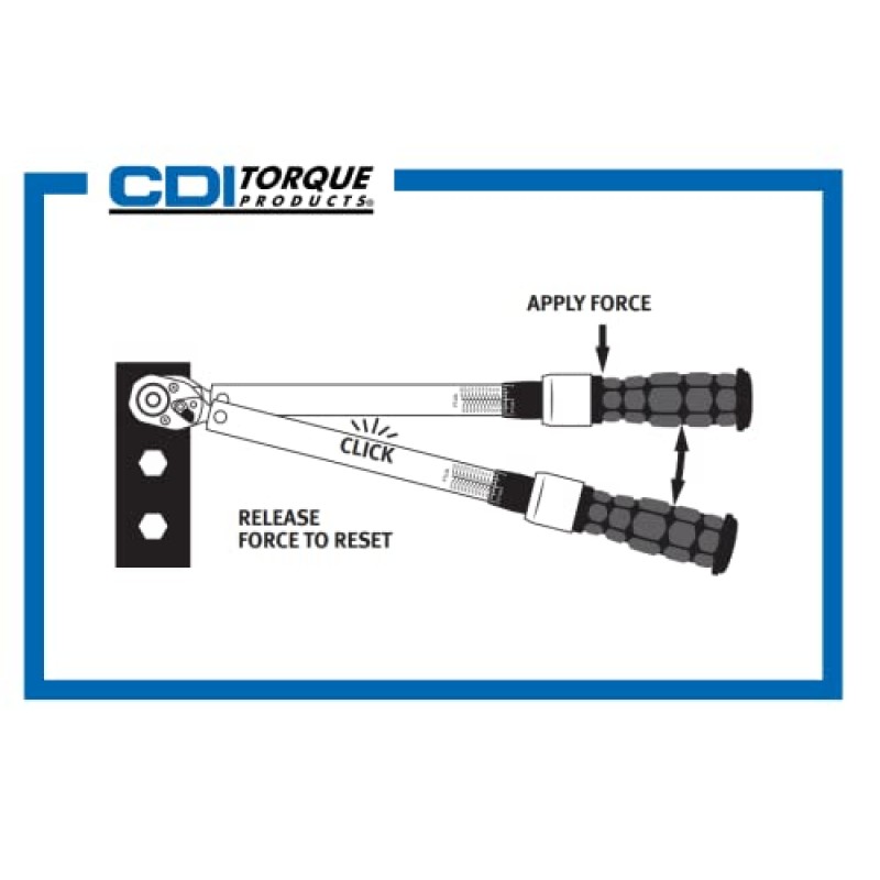 산업용 브랜드 CDI 토크 2502MRPH 3/8인치 드라이브 조정 가능한 마이크로미터 토크 렌치, 토크 범위 30~250인치 파운드