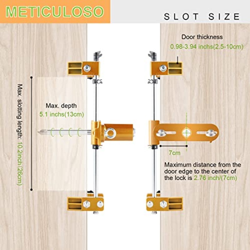 도어 잠금 구멍 오프너 키트, 나무 문용 잠금 장치, 도어 잠금 장치 설치 키트 장붓 구멍 기계 장붓 구멍 지그(3개의 드릴 비트 포함)