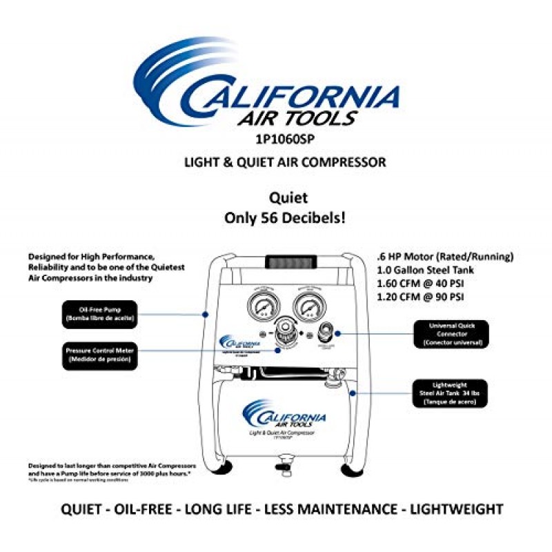 CALIFORNIA AIR TOOLS CAT-1P1060SP GAL 56DB 공기 압축기