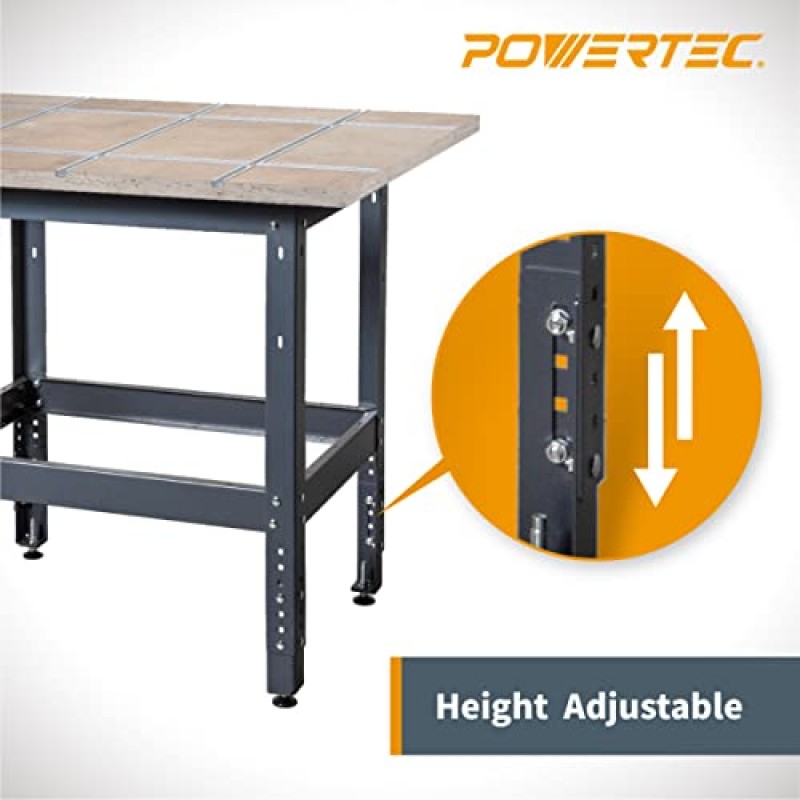 POWERTEC UT1006 라우터 테이블 스탠드 | 조절 가능한 다리와 레벨러가 포함된 400파운드 용량의 견고한 베이스
