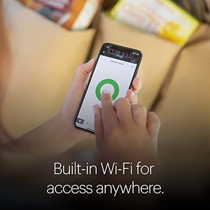 August Home, Wi-Fi 스마트 잠금 장치(4세대) – 기존 데드볼트에 몇 분 만에 장착 가능, 매트 블랙