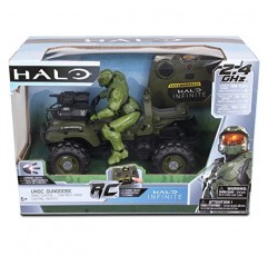 NKOK Halo Infinite: Gungoose & Master Chief 2.4 GHz 무선 제어 - 터보 부스트 포함, Gungoose 차량 W/Master Chief(762), 작업등, 배터리 구동, 공식 라이센스, 6세 이상