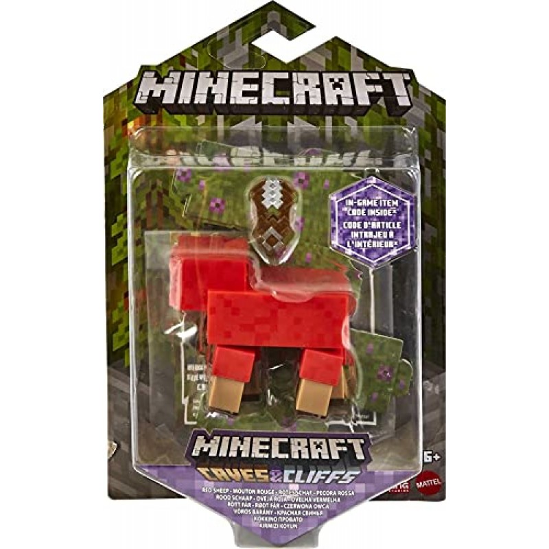 Minecraft Craft-A-Block 양 피규어, 실제 픽셀화된 비디오 게임 캐릭터, 창조, 탐색 및 생존을 위한 액션 장난감, 6세 이상 팬을 위한 수집용 선물