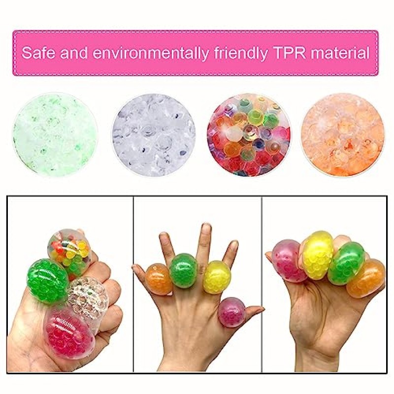 20Pcs 미니 스트레스 공, 감각 스트레스 공 어린이와 성인을위한 Fidget 장난감, Squishy Squishy Squeeze Ball Bulk, Party Favor Goodie Bags Stuffer Classroom Prize