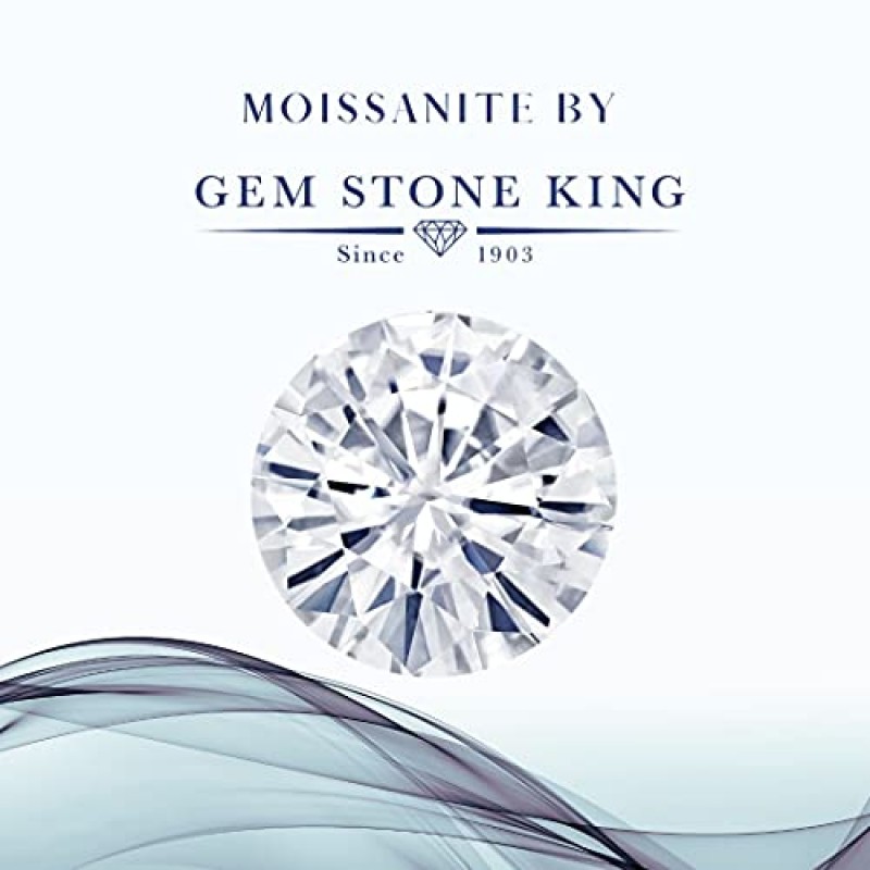 보석 스톤 킹 925 스털링 실버 라운드 화이트 Moissanite 테니스 팔찌 여성용(18.00 Cttw, 라운드 5MM, 7.25인치)