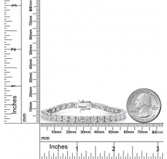 보석 스톤 킹 925 스털링 실버 라운드 화이트 Moissanite 테니스 팔찌 여성용(18.00 Cttw, 라운드 5MM, 7.25인치)
