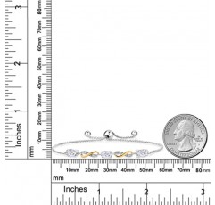 Gem Stone King 여성용 2톤 925 스털링 실버 및 10K 옐로우 골드 화이트 모이사나이트 테니스 팔찌(1.53 Cttw, 최대 9인치까지 완전 조절 가능)