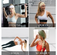 여성용 머리띠 와이드 헤드 밴드 요가 운동 여성용 헤어 밴드 미끄럼 방지 여성용 패션 머리띠 헤어 액세서리 6 팩