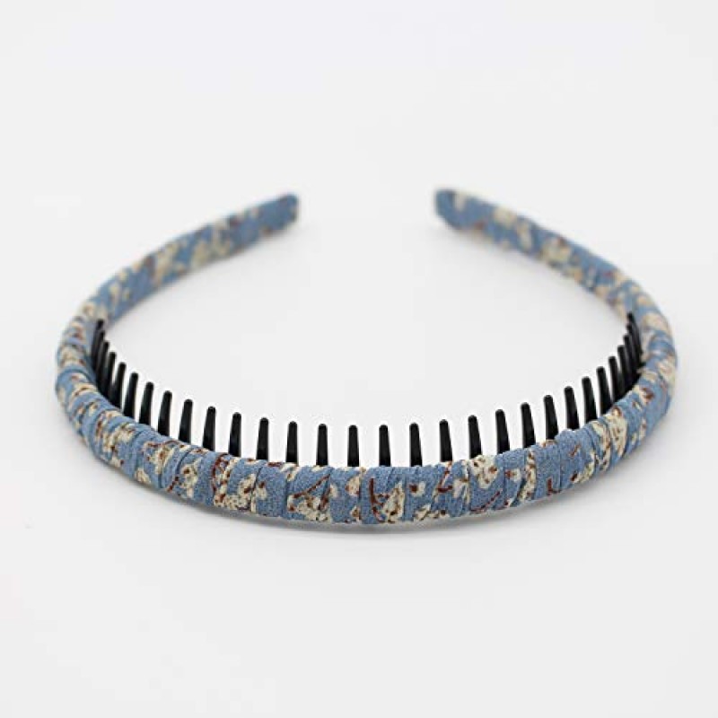 JOBAND 패션 꽃 치아 머리띠 빗 헤어 액세서리 미끄럼 방지 헤어 밴드 부드럽고 편안한 헤어 후프 여성/소녀(4 색)