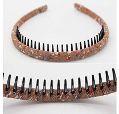 JOBAND 패션 꽃 치아 머리띠 빗 헤어 액세서리 미끄럼 방지 헤어 밴드 부드럽고 편안한 헤어 후프 여성/소녀(4 색)