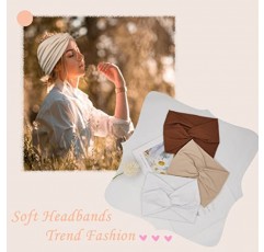 YONUF 여성용 와이드 머리띠 초대형 머리띠 여성용 트위스트 매듭 머리 밴드 여성용 헤어 밴드 터번 액세서리 6 팩