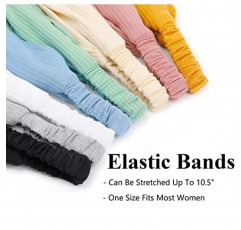 Huachi Boho 머리 밴드 여성용 머리 미끄럼 방지 트위스트 헤어 밴드 짧은 머리 패션 여름 헤어 액세서리, 단색, 8Pcs