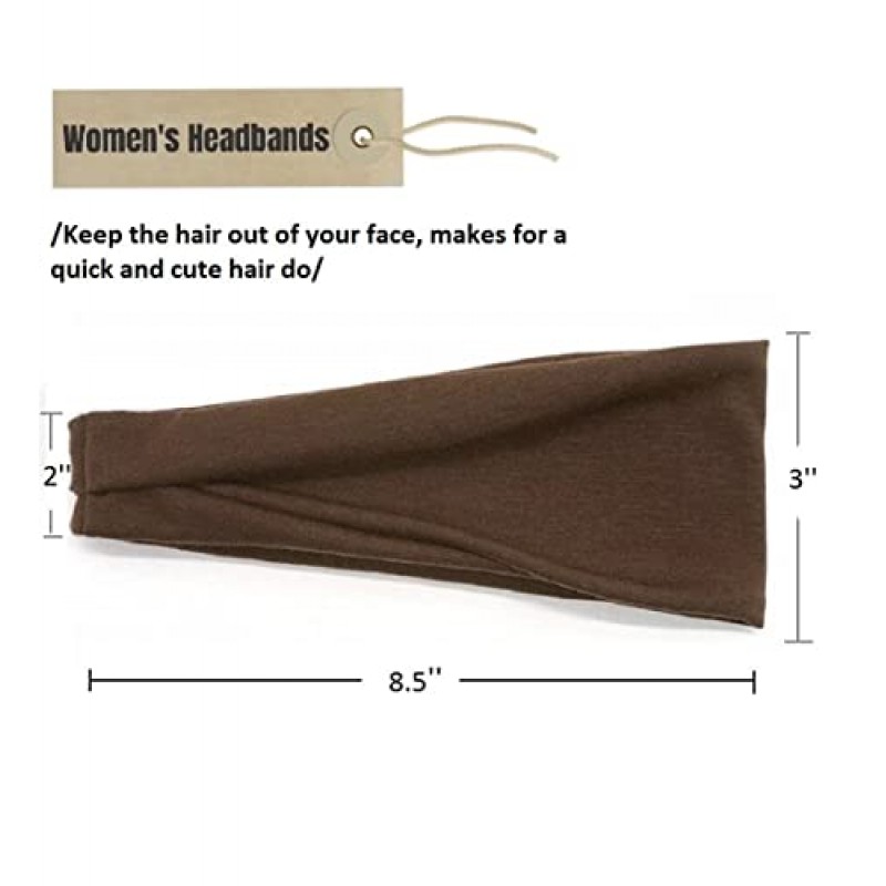 AKTVSHOW 여성용 머리띠 여성용 짧은 머리 탄성 헤어 밴드 여성용 머리카락 미끄럼 방지 운동 스포츠 요가 헤드 밴드 헤어 액세서리 여성용 넓은 두꺼운 땀 헤어 랩 12 팩