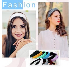 Ondder 10 팩 여성용 매듭 머리띠 여성용 탑 매듭 머리띠 여성용 패션 머리띠 귀여운 머리 밴드 솔리드 컬러 여성용 머리띠 여성용 미끄럼 방지 여성용 여성용 Diademas Para Mujer De Moda