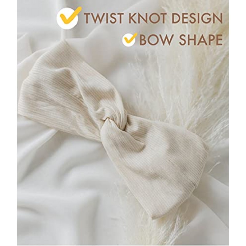 여성용 Huachi 머리띠 Boho Wide Womens Tuban 머리띠 Headwraps 트위스트 매듭 패션 여름 해변 헤어 액세서리 (8 팩 표범 인쇄 플러스 단색 헤어 밴드)