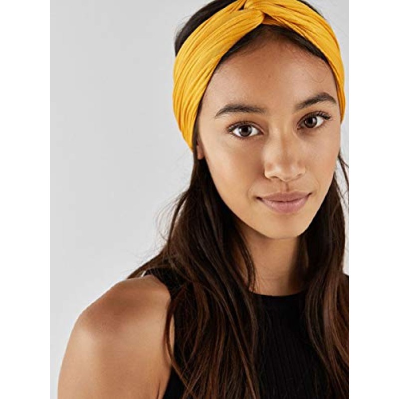 여성용 Huachi 머리띠 Boho Wide Womens Tuban 머리띠 Headwraps 트위스트 매듭 패션 여름 해변 헤어 액세서리 (8 팩 표범 인쇄 플러스 단색 헤어 밴드)