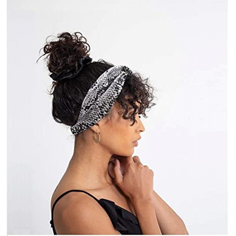 여성용 Huachi 머리띠 Boho Wide Womens Tuban 머리띠 Headwraps 트위스트 매듭 패션 여름 해변 헤어 액세서리 (8 팩 표범 인쇄 플러스 단색 헤어 밴드)