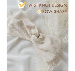 여성용 Huachi 머리띠 Boho Wide Womens Tuban 머리띠 Headwraps 트위스트 매듭 패션 여름 해변 헤어 액세서리 (8 팩 표범 인쇄 플러스 단색 헤어 밴드)