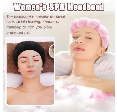 Zkptops 3Pcs 얼굴 세척을위한 스파 머리띠 스펀지 메이크업 스킨 케어 머리띠 여성용 버블 소프트 헤어 밴드 여자 패션 헤어 후프 어머니의 날 선물 푹신한 머리 장식 미끄럼 방지 두꺼운 얇은 헤어 액세서리 B