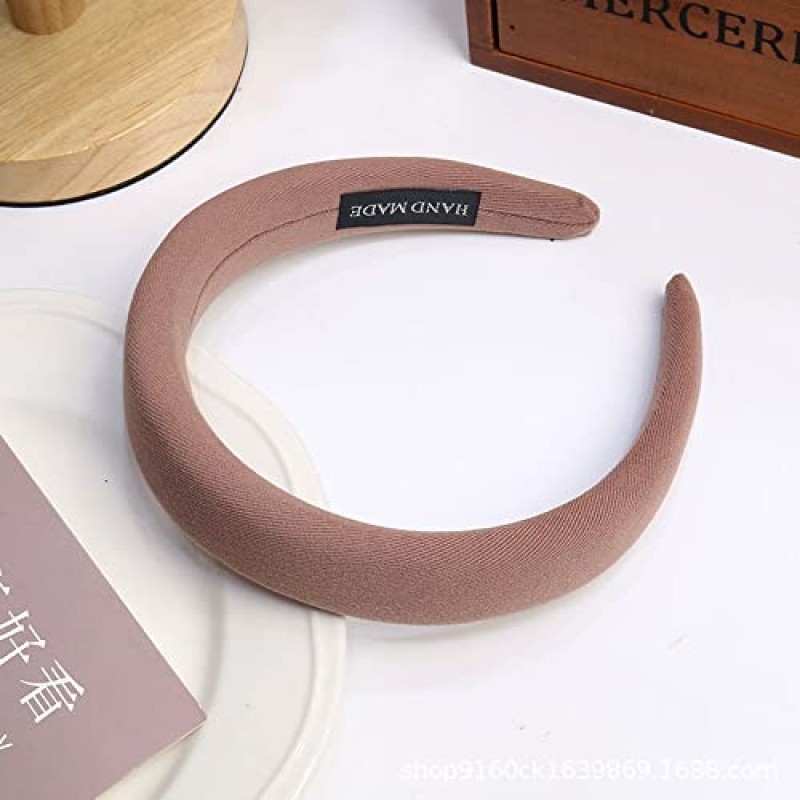 Wifreo 여성용 와이드 머리띠 여성용 소프트 헤드 밴드 여성용 패션 슬립 없음 머리띠 헤어 액세서리 (블랙 브라운 카키)