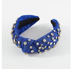 패션 여성 매듭 보석 머리띠 크리스탈 장식 혼합 탑 헤어 밴드 숙녀 트위스트 나일론 헤어 액세서리 여자를위한