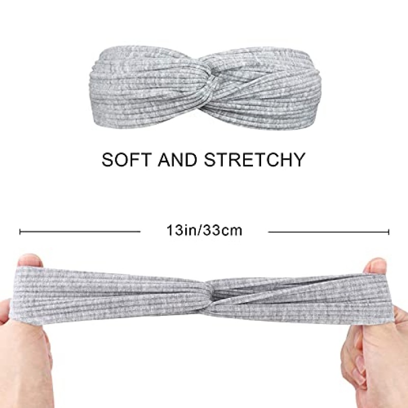 DRESHOW 8 팩 여성용 매듭 머리띠 크리스 크로스 헤드 랩 미끄럼 방지 보호 머리띠 트위스트 탄성 헤어 액세서리