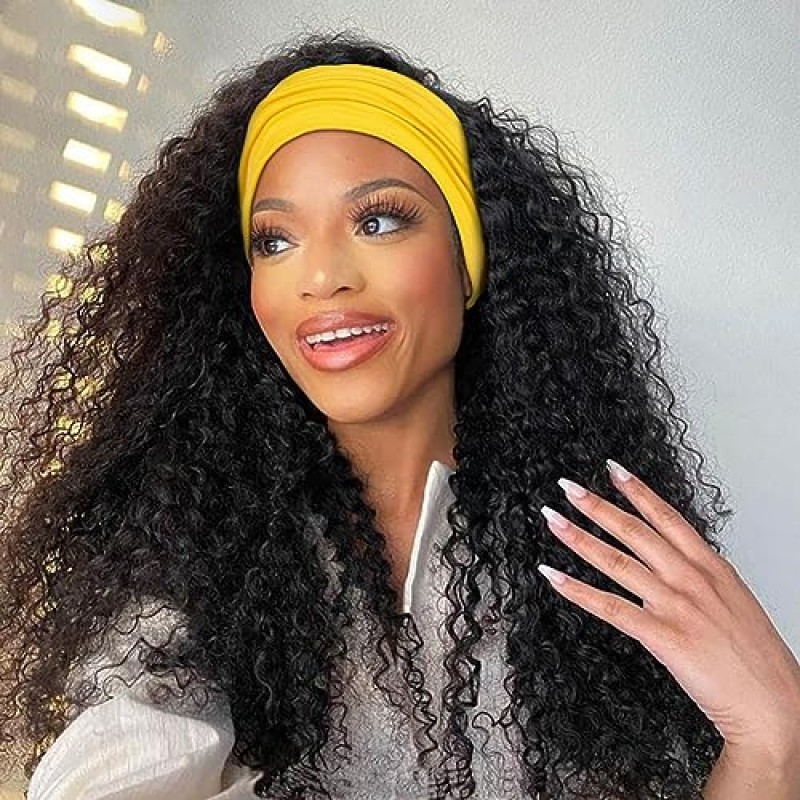 Huachi 6 팩 여성용 활 머리띠 7 '여성용 엑스트라 와이드 브라이트 핑크 헤드 밴드 미끄럼 방지 헤드 랩 운동 터번 헤어 액세서리