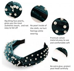 LOVNFC 여성용 머리띠, 6Pcs 매듭 머리 밴드 여성용 슬립 패션 없음 와이드 탑 매듭 터번 벨벳 헤어 후프